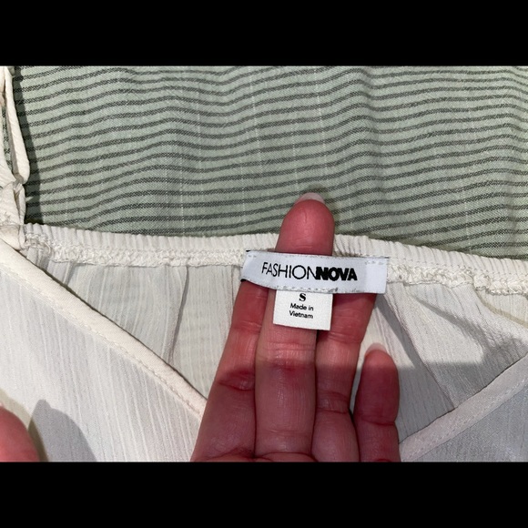 Cream white chiffon off shoulder top - Picture 2 of 2